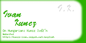 ivan kuncz business card